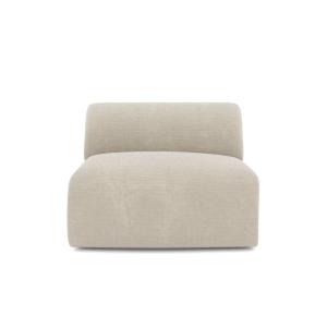 Fauteuil de salon sans accoudoirs velours à motifs beige