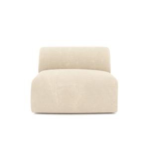 Fauteuil de salon sans accoudoirs velours à motifs crème