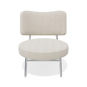 Fauteuil de salon tissu bouclette crème