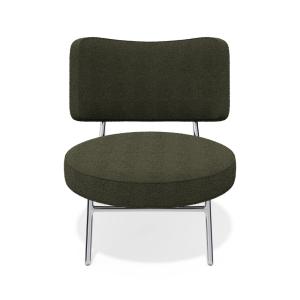 Fauteuil de salon tissu bouclette kaki