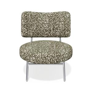 Fauteuil de salon tissu texturé à motifs kaki