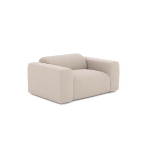 Fauteuil de salon tissu tramé beige