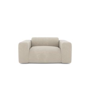 Fauteuil de salon velours à motifs beige