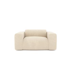 Fauteuil de salon velours à motifs crème