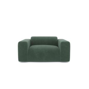 Fauteuil de salon velours à motifs vert émeraude