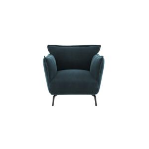 Fauteuil de salon velours bleu paon