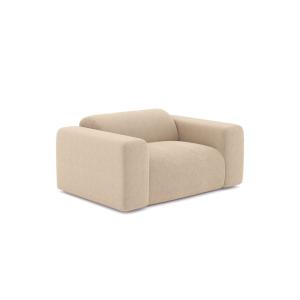 Fauteuil de salon velours côtelé beige