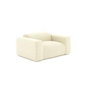 Fauteuil de salon velours côtelé crème