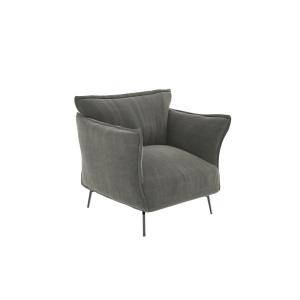 Fauteuil de salon velours gris graphite