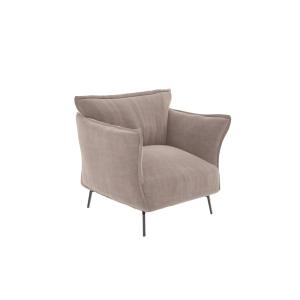 Fauteuil de salon velours taupe