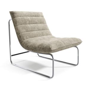 Fauteuil de salon velours texturé taupe