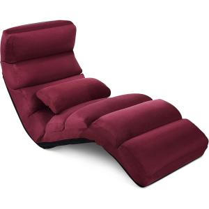 Fauteuil de sol avec dossier inclinable bordeaux 175x55x20cm