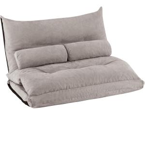 Fauteuil de sol convertible 2 places gris 180 x110 cm