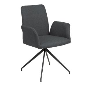 Fauteuil de table en tissu gris foncé