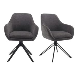 Fauteuil de table pivotant anthracite (lot de 2)