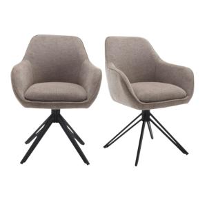 Fauteuil de table pivotant beige (lot de 2)