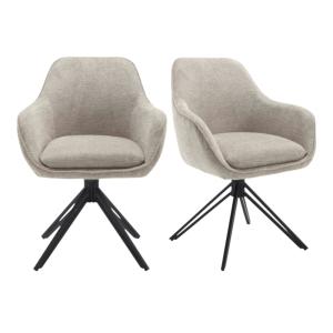 Fauteuil de table pivotant écru (lot de 2)