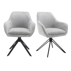 Fauteuil de table pivotant gris clair (lot de 2)