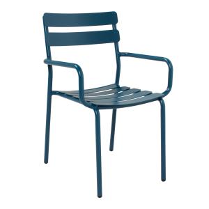 Fauteuil de terrasse en aluminium bleu foncé