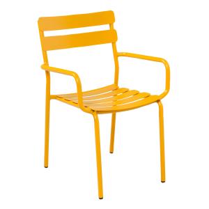 Fauteuil de terrasse en aluminium jaune moutarde