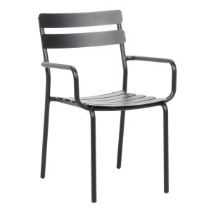 Fauteuil de terrasse en aluminium noir