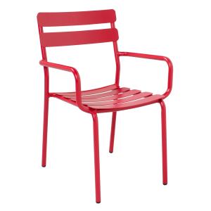 Fauteuil de terrasse en aluminium rouge foncé