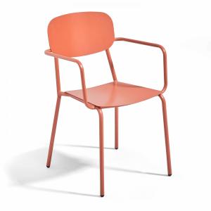 Fauteuil de terrasse en aluminium terracotta