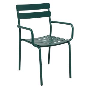 Fauteuil de terrasse en aluminium vert foncé