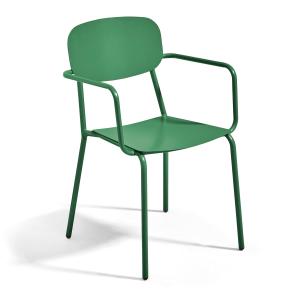 Fauteuil de terrasse en aluminium vert olive