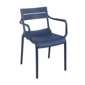 Fauteuil de terrasse en plastique bleu pacific