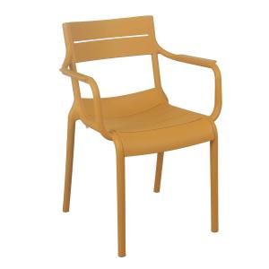 Fauteuil de terrasse en plastique jaune clair