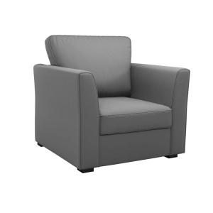 Fauteuil déhoussable tissu coton H85 gris