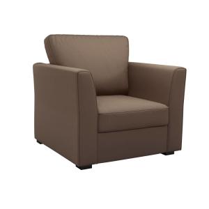 Fauteuil déhoussable tissu coton H85 taupe