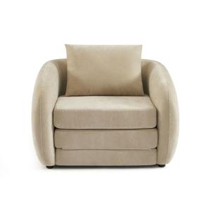 Fauteuil  déplimousse tissu chenille beige
