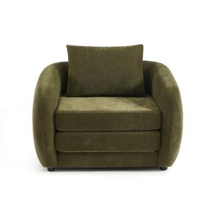 Fauteuil  déplimousse tissu chenille vert