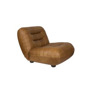 Fauteuil design en cuir marron