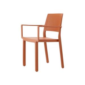 Fauteuil design en plastique terracotta