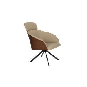 Fauteuil design en simili cuir beige