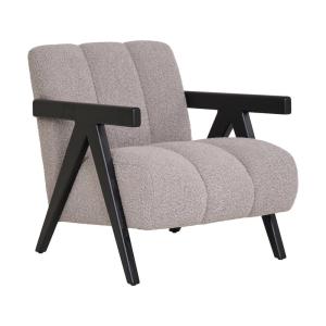 Fauteuil design en tissu et bois noir