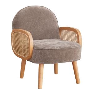 Fauteuil design en tissu marron