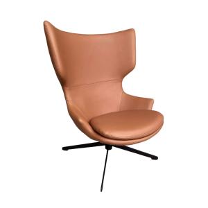 Fauteuil design rotatif en velours chocolat