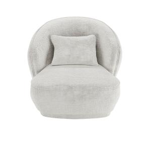 Fauteuil design tissu chenille blanc