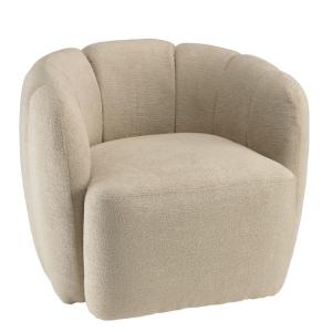 Fauteuil dossier arrondi en tissu beige