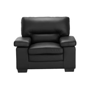 Fauteuil droit cuir noir