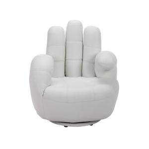 Fauteuil droit simili cuir blanc