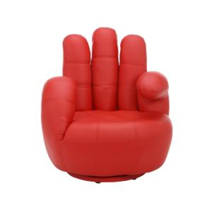Fauteuil droit simili cuir rouge