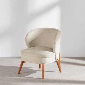 Fauteuil effet lin beige
