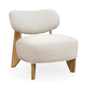 Fauteuil effet peau de mouton beige