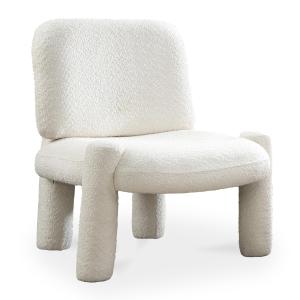 Fauteuil effet peau de mouton blanc écru