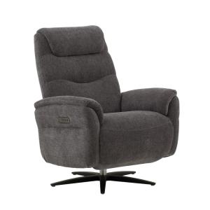 Fauteuil électrique inclinable en tissu gris, piétement en…